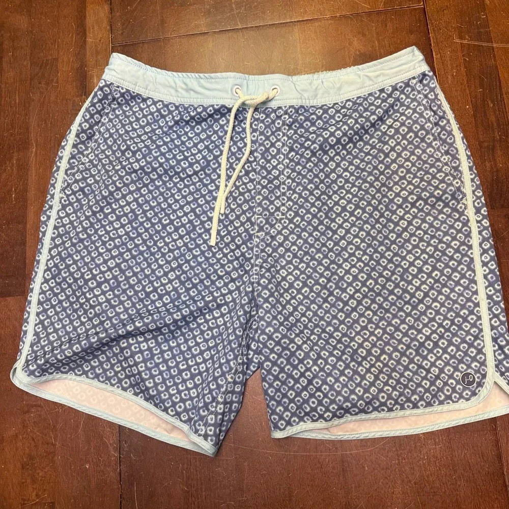 Johnnie-O Swim Trunks Mens XL Blue Richey Geometric Stretch Board Shorts JMSS245